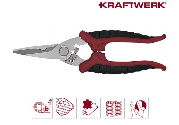KRAFTWERK Universal-Schere 185 mm 2240 für Kabel Draht Papier Karton Kunststoffe