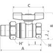 Kugelhahn verchromt 1/2" IG x 1/2" AG mit Verschraubung | Bild 2