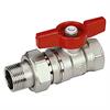 Kugelhahn verchromt 3/4" IG x 1" AG mit Verschraubung