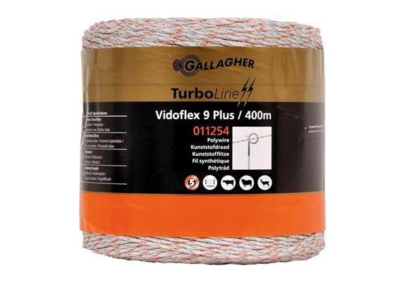 Kunstofflitze Vidoflex 9 TurboLine Plus weiss mit 6 rostfreien - 3 Kupferleiter L 400m - 053