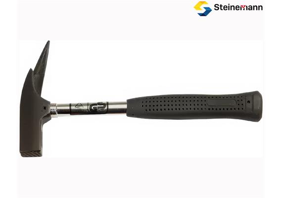 Lattenhammer, verchromten Stahlrohrstiel, Gummigriff, raue Bahn, Nagelzieher 750gr
