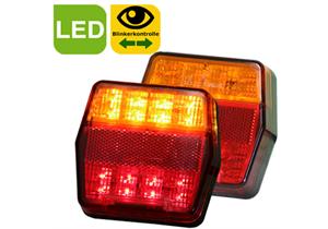 LED Schluss-,Blink- und Bremsleuchte rot/gelb 100x95x32 12V mit Kabel