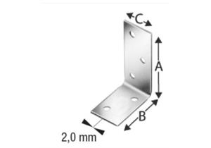 Lochplattenwinkel BMF L 60 H 60 B 50 S 2 mm