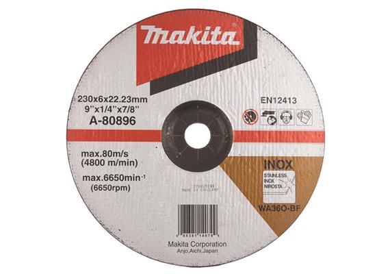 MAKITA A-80896 Schruppscheibe Ø230 mm 6 x 22.2mm für Edelstahl INOX