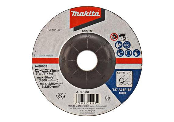 MAKITA A-80933 Schruppscheibe Ø125mm 6 x 22.2mm Metall mittelhart - MAK