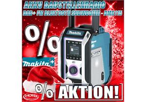 MAKITA Akku-Baustellenradio DMR115 LXT/CXT/AC FM / DAB+ / Bluetooth / Subwoofer