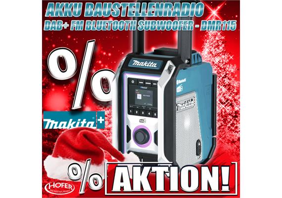 MAKITA Akku-Baustellenradio DMR115 LXT/CXT/AC FM / DAB+ / Bluetooth / Subwoofer