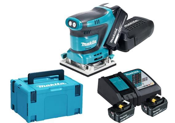MAKITA Akku Exzenterschleifer LXT 18V DBO484RTJ mit 2x 5.0Ah Akku + Ladegerät - MAK