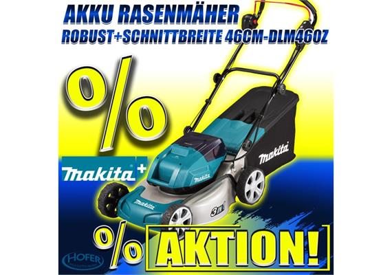 MAKITA Akku-Rasenmäher LXT DLM460Z 2x18V, B46 cm, 60L ohne Akku/Ladegerät