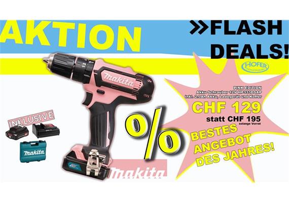 MAKITA Akku-Schlagbohrschrauber 12V HP333DSAP Sonder EDITION ROSA mit Ladegerät+Akku