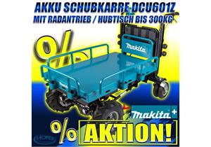 MAKITA Akku-Schubkarre mit Elektro-Antrieb und Hubtisch LXT 2x18V DCU601Z