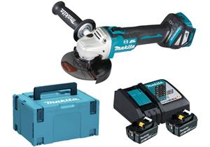 MAKITA Akku-Winkelschleifer LXT 18V DGA513RTJ SET inkl. 2x 5.0Ah + Ladegerät - MAK