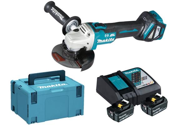 MAKITA Akku-Winkelschleifer LXT 18V DGA513RTJ SET inkl. 2x 5.0Ah + Ladegerät - MAK