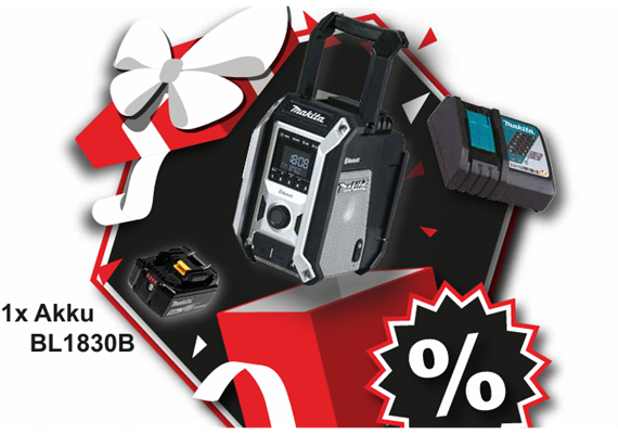 Makita DMR115 Akku-Baustellenradio Schwarz mit Akku und Ladegerät