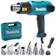MAKITA Elektrisches Heissluftgebläse im Set 230V 2000 Watt 200 – 550 l/min 50 – 650 °C