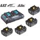 MAKITA Energypack 18V mit 4 Akku 6Ah BL1860B + Doppelladegerät DC18RD (SystemKIT) - MAK
