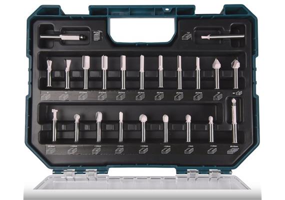 Makita Fräser-Set D-74784 22- teilig assortiert • Schaft (Q) Ø : 8 mm