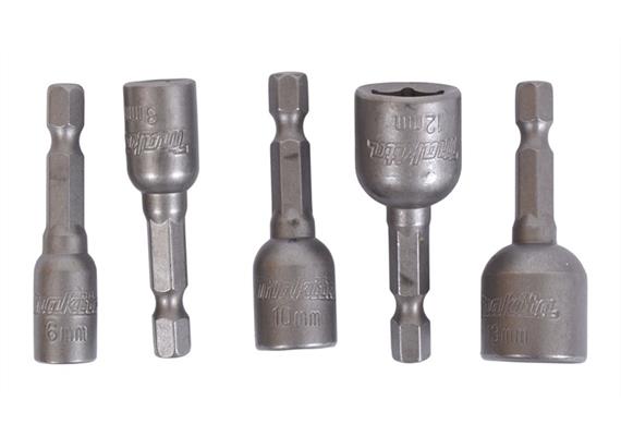 MAKITA Set-Steckschlüssel B-39154 1/4" 6, 8, 10, 12, 13 mm, Länge 50 mm - MAK