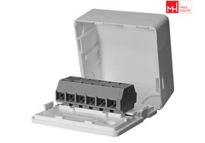 MAX HAURI AG AP - Abzweigdose 6 x 1.5 weiss 66 x 66 x 30mm mit Klemmen
