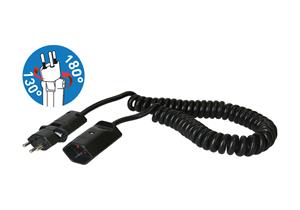 MAX HAURI Verlängerungskabel 230V Spiralkabel TD T12/T13 Länge 4 m Clip-Clap