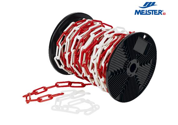 MEISTER Absperrkette rot/weiss Ø 8 Kunststoff 48 x 26 x 8 mm (Rolle 25 m) - 057