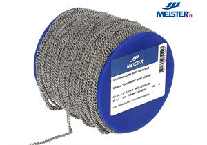 MEISTER Gourmettekette Stahl Ø 0.7 mm vernickelt (Rolle 100 m) MBL 1kg