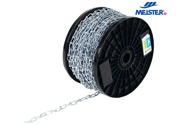 MEISTER Knotenkette Stahl Ø 2 mm verzinkt (Rolle 50 m) Glied 28 x 10 mm MBL 2.5kg