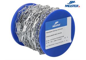 MEISTER Patentkette Messing Ø 0.5 mm verchromt (Rolle 20 m) Belastbarkeit 8 kg