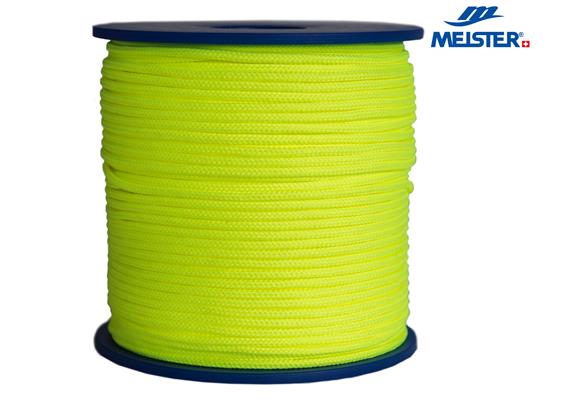 MEISTER Richtschnur Polyester Ø 2.5 mm neongelb (Rolle 100 m) Trassierschnur MBL50kg