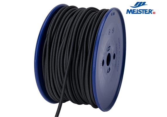 MEISTER Seil Polyester elastischl Ø 6 mm schwarz (Rolle 70 m) hochfest MBL 120kg - 057
