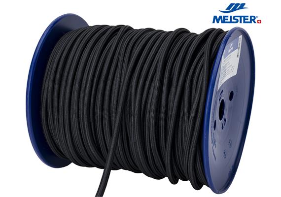 MEISTER Seil Polyester elastischl Ø 8 mm schwarz (Rolle 100 m) hochfest MBL 260kg - 057