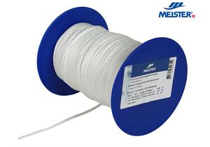 MEISTER Seil Polyester Ø 3 mm weiss (Rolle 100 m) Schlinggeflecht MBL100kg - 296