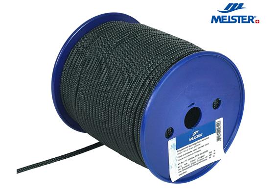 MEISTER Seil Polyester Ø 5 mm schwarz (Rolle 100 m) hohe Festigkeit MBL 420kg - 057
