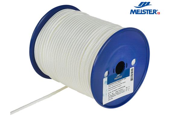 MEISTER Seil Polyester Ø 5 mm weiss (Rolle 100 m) hohe Festigkeit MBL420kg - 057