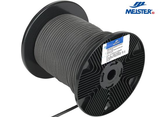 MEISTER Seil Polyester Ø 6 mm schwarz (Rolle 100 m) Recycling OceanYarn MBL700kg - 057