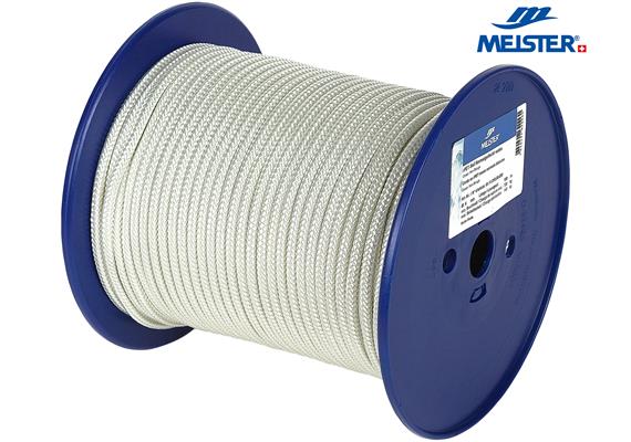 MEISTER Seil Polyester Ø 6 mm weiss (Rolle 100 m) Recycling OceanYarn MBL700kg - 057