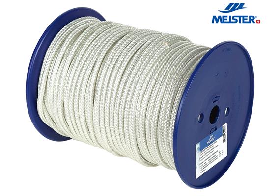 MEISTER Seil Polyester Ø 8 mm weiss (Rolle 100 m) Recycling OceanYarn MBL1350kg - 057