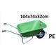 Muldenbähre GEBA 135 Liter Polyethhylen grün, UV beständig winterfest mit Pneurad D=400mm