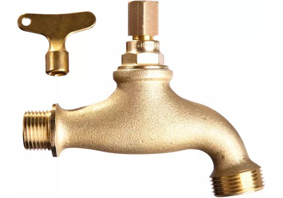NYFFENEGGER Auslaufventil Messing 3/4" x 1" mit Steckschlüssel