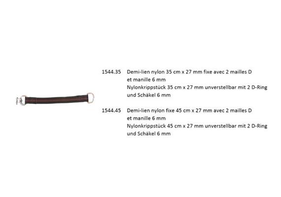 Nylonkrippenstück Kälberanbindung L 450 B 27mm mit 2 D-Ringen + Schäkel 6mm