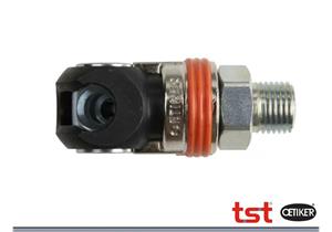 Oetiker TST Druckluft Sicherheitskupplung AG 1/4" A1 NW 5.5 mm schwenkbar mit Entlüftung