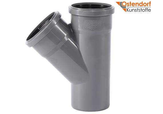 OSTENDORF KUNSTSTOFFE Abzweiger grau Ø 90/90 mm 45° PP HTsafeEA