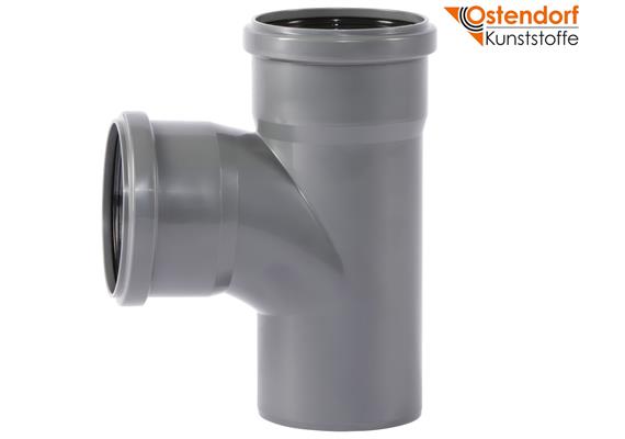 OSTENDORF KUNSTSTOFFE Abzweiger grau Ø 90/90 mm 87,5° PP HTsafeEA 90°