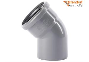 OSTENDORF KUNSTSTOFFE Bogen grau Ø 90 mm 45° PP HTsafeB
