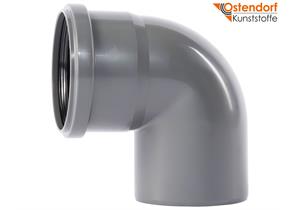 OSTENDORF KUNSTSTOFFE Bogen grau Ø 90 mm 87,5° PP HTsafeB 90°