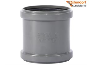 OSTENDORF KUNSTSTOFFE Doppelmuffe grau Ø 90 mm PP HTsafeMM