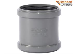 OSTENDORF KUNSTSTOFFE Überschiebmuffe grau Ø 90 mm PP HTsafeU