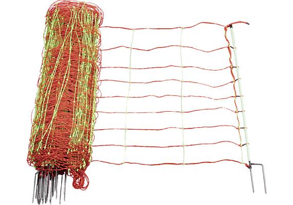 PATURA Elektrozaunnetz Kombi Länge 50m 106 cm hoch Grün/Orange mit Doppelspitze - 263