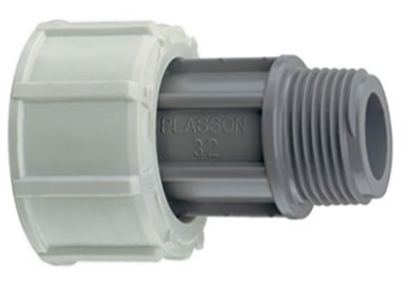 PLASSON Adapter AG 5/4" mit Ueberwurfmutter Ø 50 mm