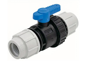 PLASSON Kugelhahn beidseitig mit Klemmfittings aus PP Ø 20 mm
